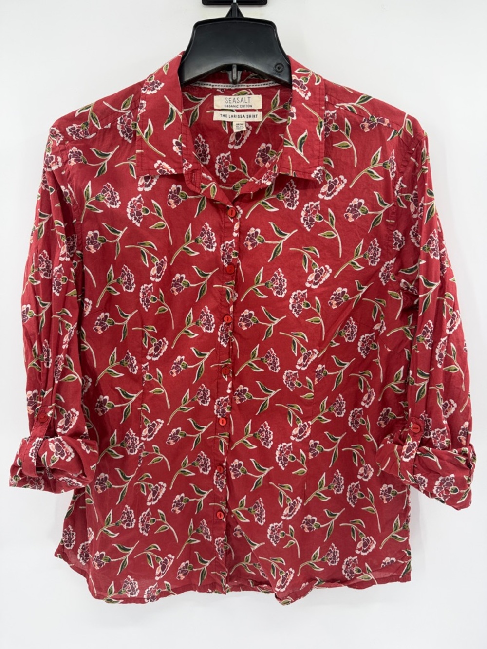 Seasalt Women's Organic Cotton The Larissa Shirt - Red Floral - 12